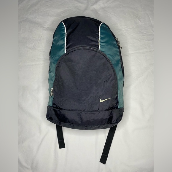 Nike Vintage Y2K Mini Backpack Black & Green Rare 90s White Tag - Picture 1 of 11